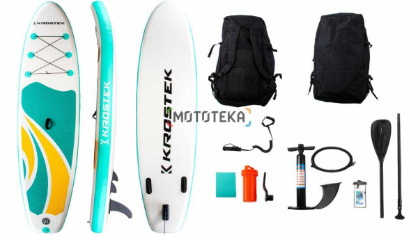 Надувная доска для sup - бординга Krostek (Кростек) двухслойная #4 Light Blue/Yellow (10.6FT)
